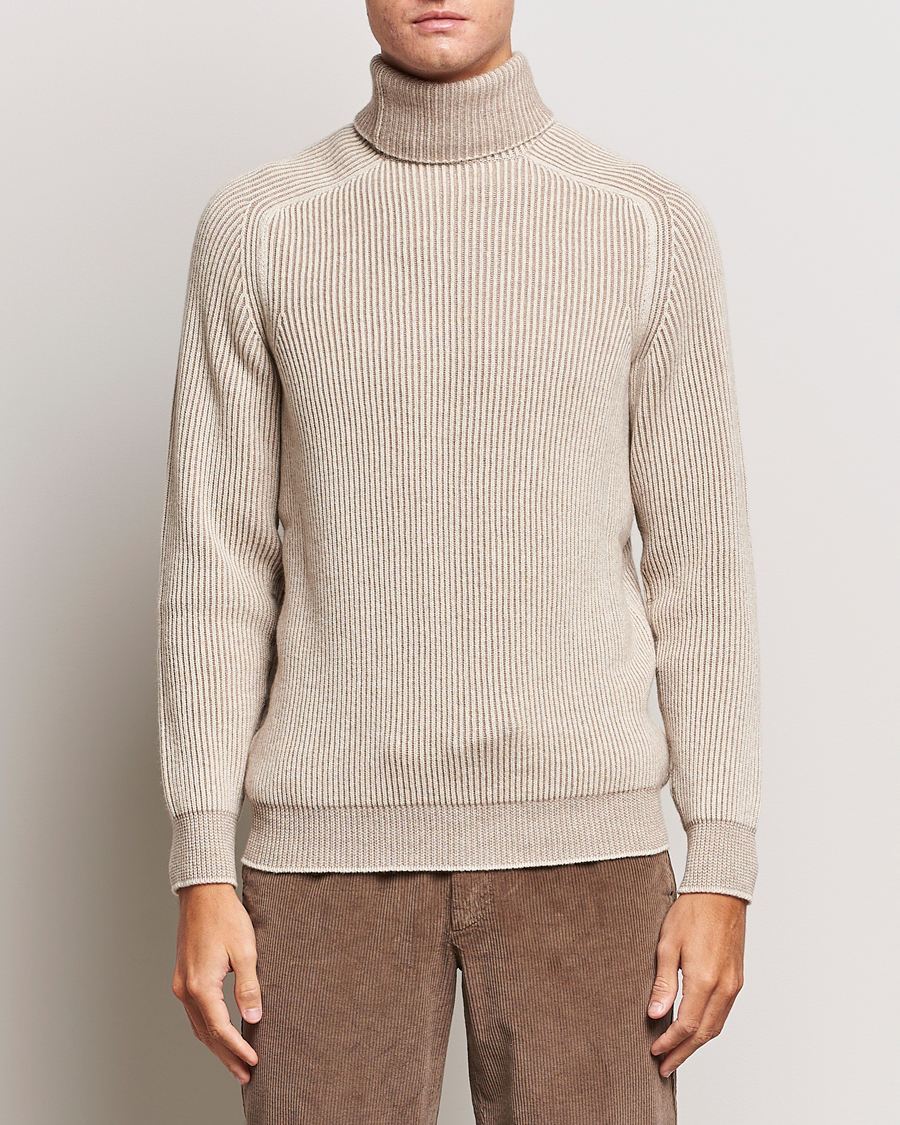 Herre | Kashmirgensere | SEASE | Dinghy Rib Cashmere Rollneck Oyster