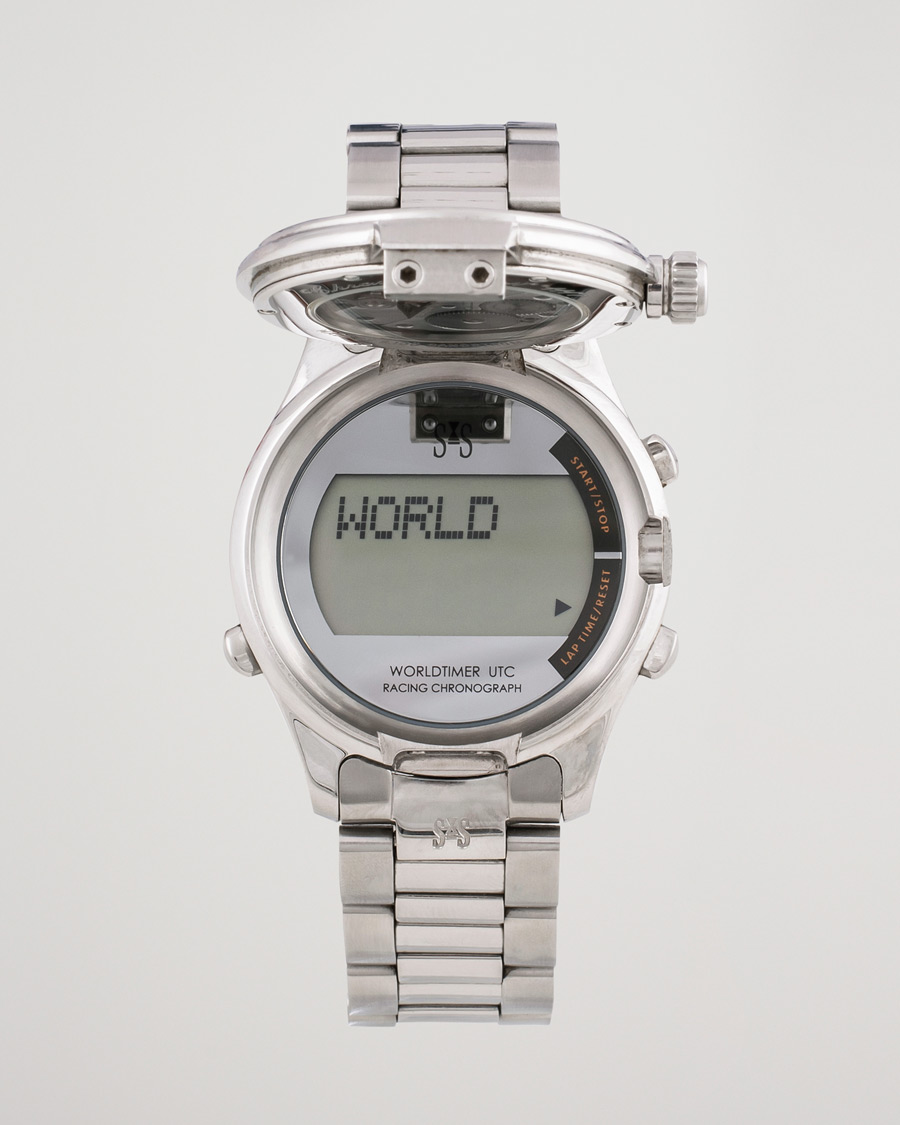 Herre | Sjöö Sandström Pre-Owned Chronolink Worldtimer WT 6202 Steel White | Sjöö Sandström Pre-Owned | Chronolink Worldtimer WT 6202 Steel White