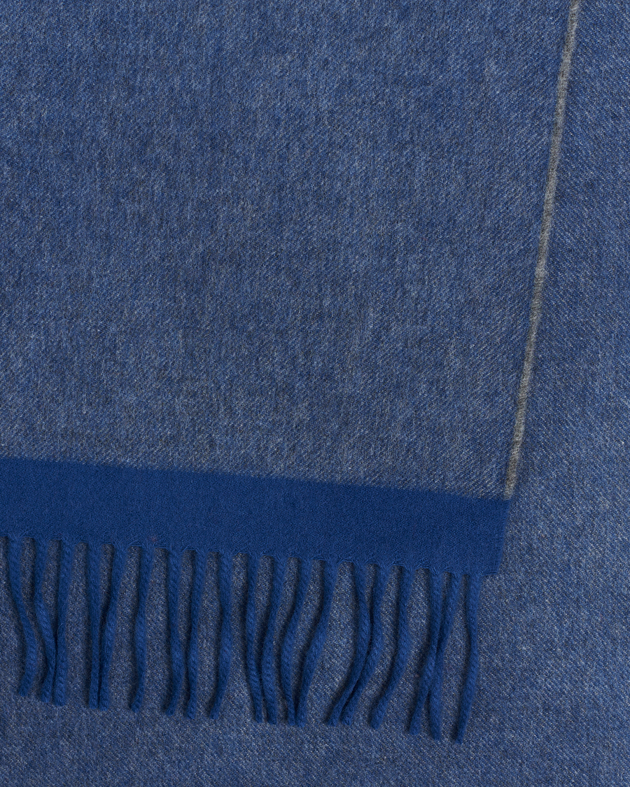 Herre | Begg & Co Solid Board Wool/Cashmere Scarf Blue Grey | Begg & Co | Solid Board Wool/Cashmere Scarf Blue Grey