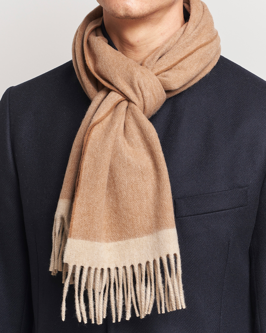 Herre |  | Begg & Co | Solid Board Wool/Cashmere Scarf Warm Natural