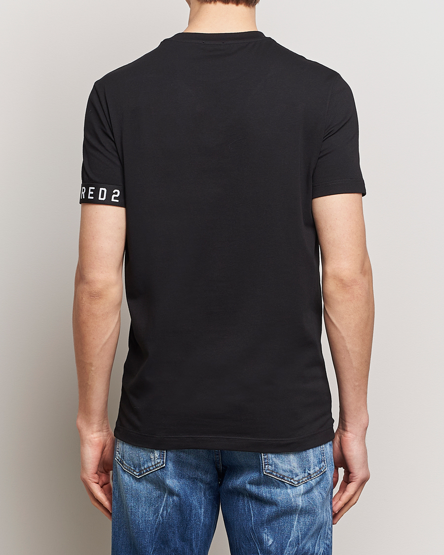 Herre | T-Shirts | Dsquared2 | Taped Logo Crew Neck T-Shirt Black/White