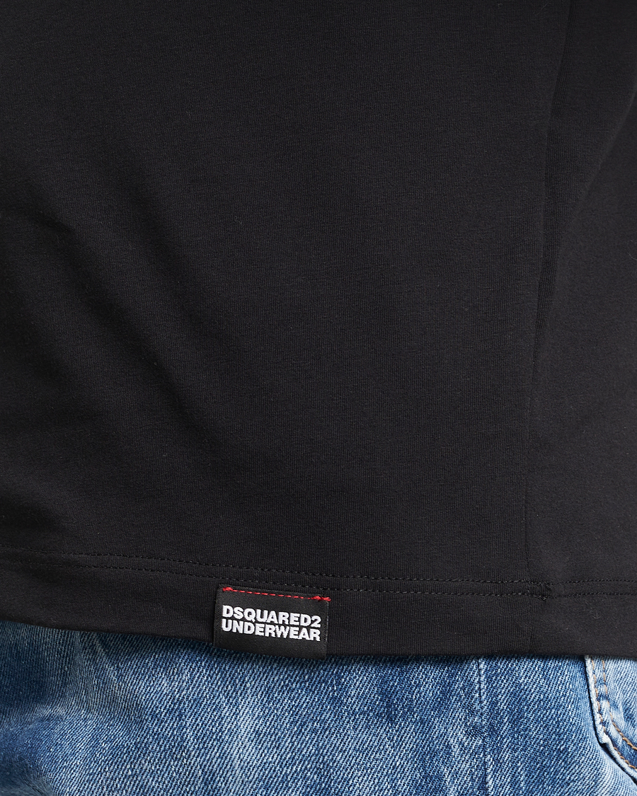 Herre | T-Shirts | Dsquared2 | Taped Logo Crew Neck T-Shirt Black/White