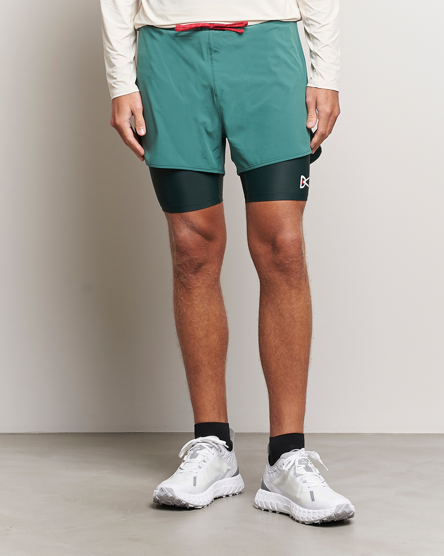 Herre | Funksjonsshorts | District Vision | Layered Pocketed Trail Shorts Pine