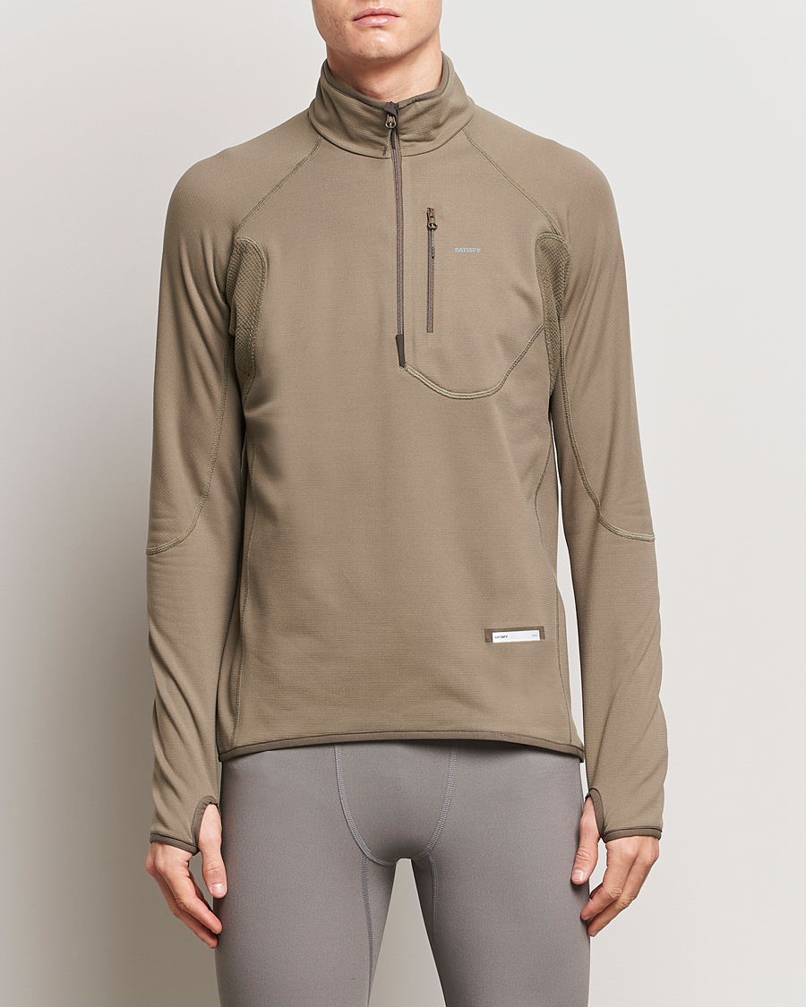 Herre | Running | Satisfy | GhostFleece Half Zip Smoky Quartz