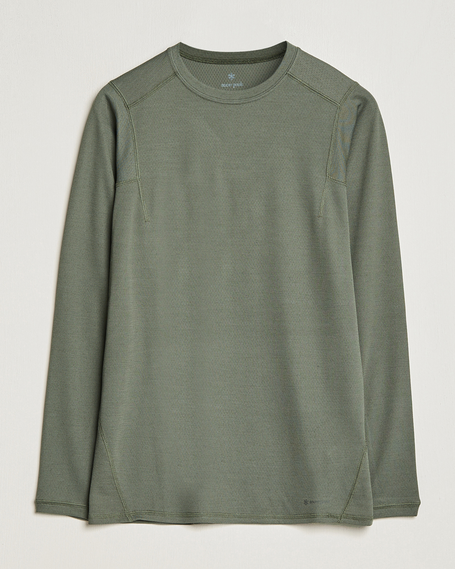 Herre | Snow Peak | Snow Peak | Recycled Polyester/Wool Long Sleeve T-Shirt Olive