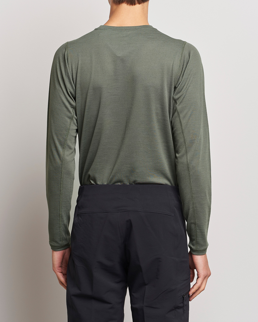 Herre |  | Snow Peak | Recycled Polyester/Wool Long Sleeve T-Shirt Olive