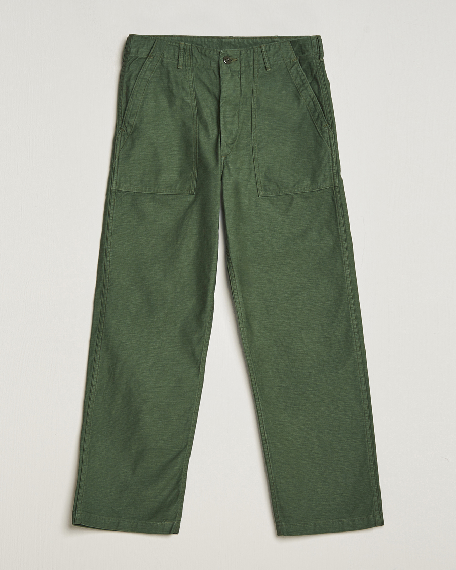 Herre | Klær | orSlow | Regular Fit Original Sateen Fatigue Pants Green