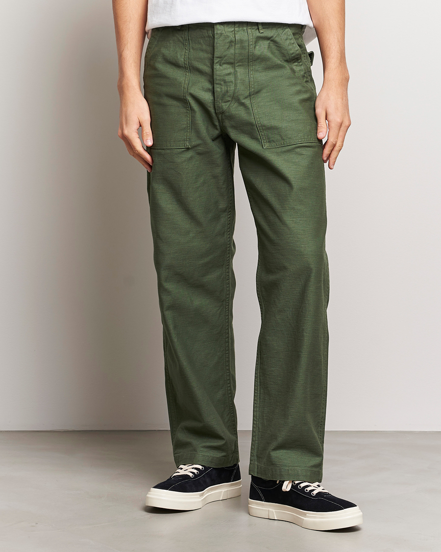 Herre | Klær | orSlow | Regular Fit Original Sateen Fatigue Pants Green