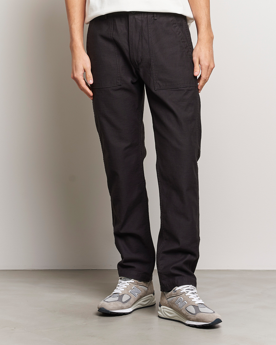 Herre | Japanese Department | orSlow | Slim Fit Original Sateen Fatigue Pants Black