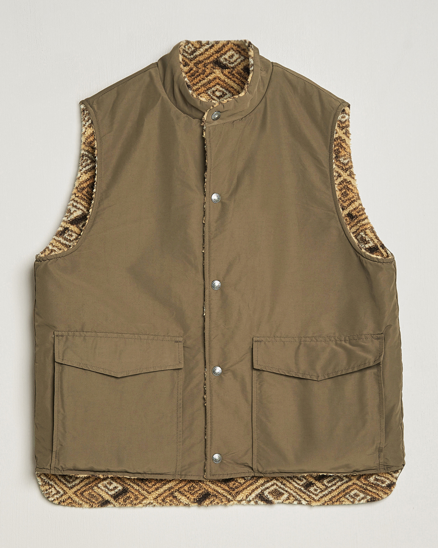 Herre | Jakker | orSlow | Reversible Kuba Vest Army Green