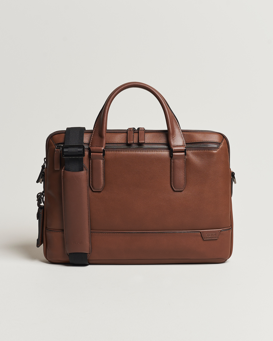 Herre | TUMI Harrison Sycamore Slim Leather Brief Cognac | TUMI | Harrison Sycamore Slim Leather Brief Cognac