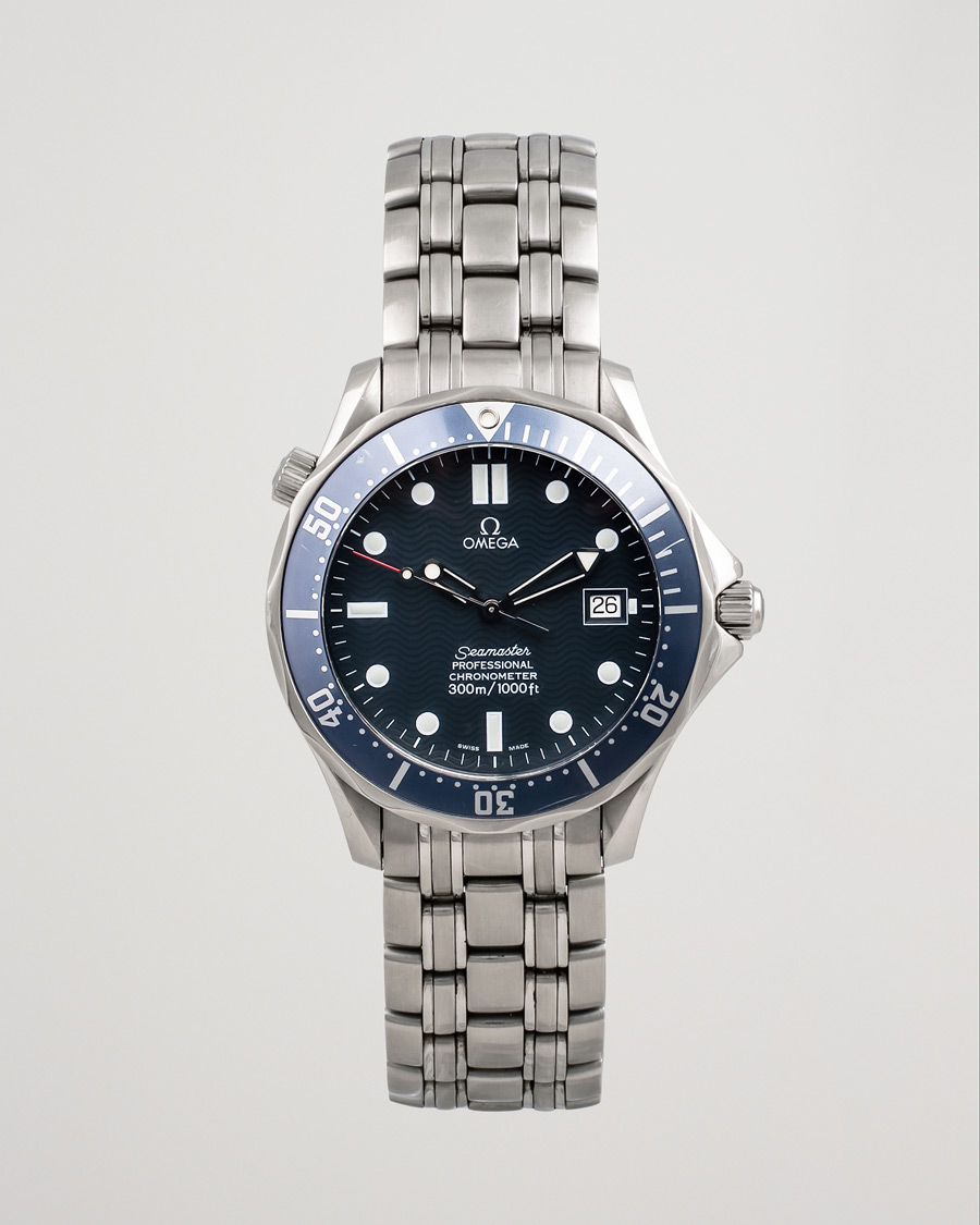 Herre | Omega Pre-Owned Seamaster Diver 300M 25318000 Steel Blue | Omega Pre-Owned | Seamaster Diver 300M 25318000 Steel Blue