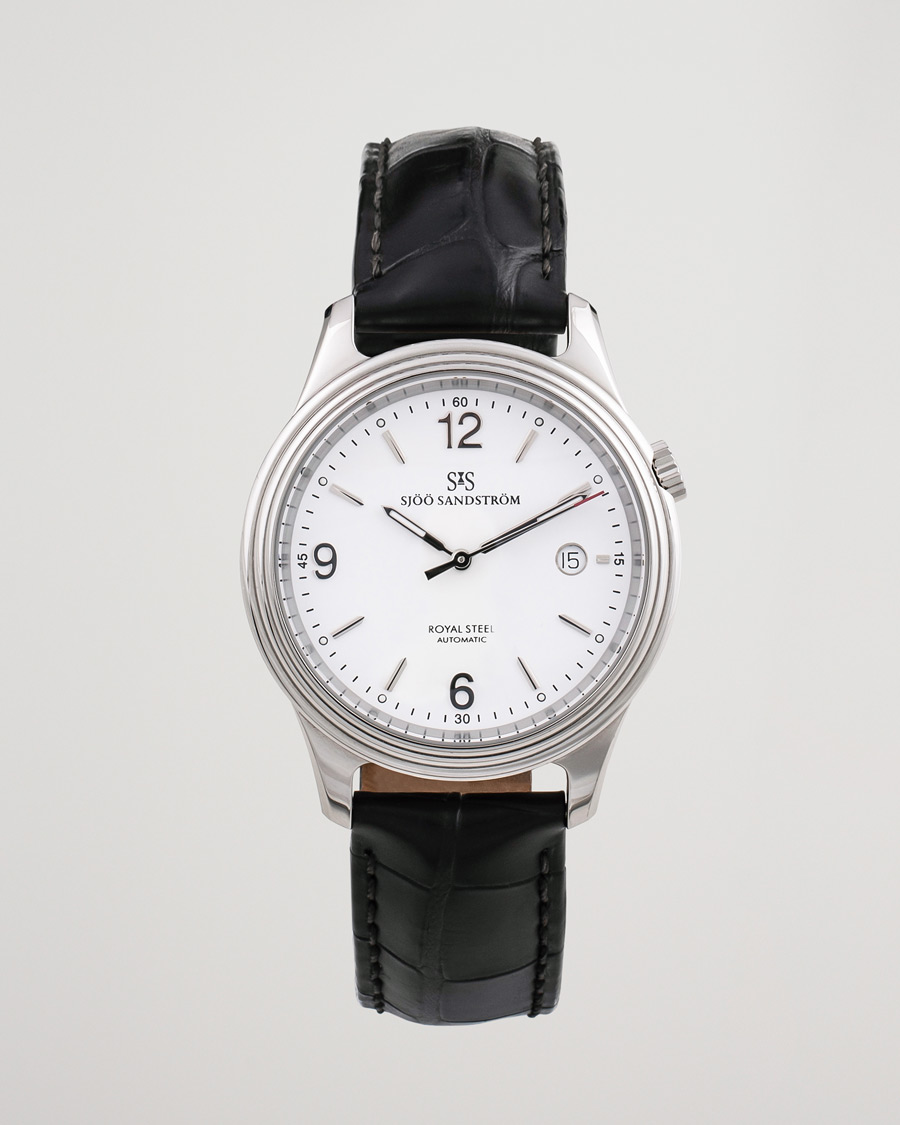 Herre | Sjöö Sandström Pre-Owned Royal Steel Classic 41mm SS-1841-1 Steel White | Sjöö Sandström Pre-Owned | Royal Steel Classic 41mm SS-1841-1 Steel White