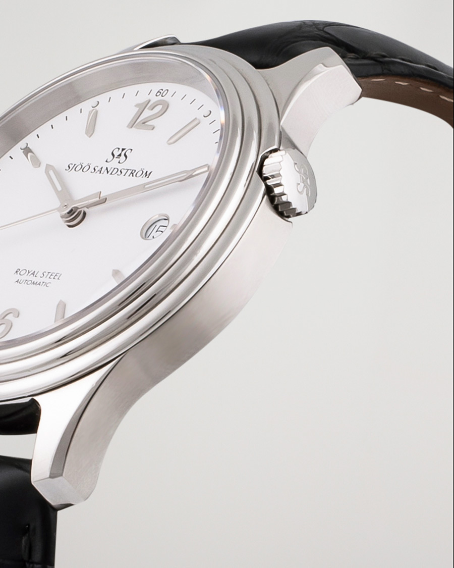 Herre | Sjöö Sandström Pre-Owned Royal Steel Classic 41mm SS-1841-1 Steel White | Sjöö Sandström Pre-Owned | Royal Steel Classic 41mm SS-1841-1 Steel White