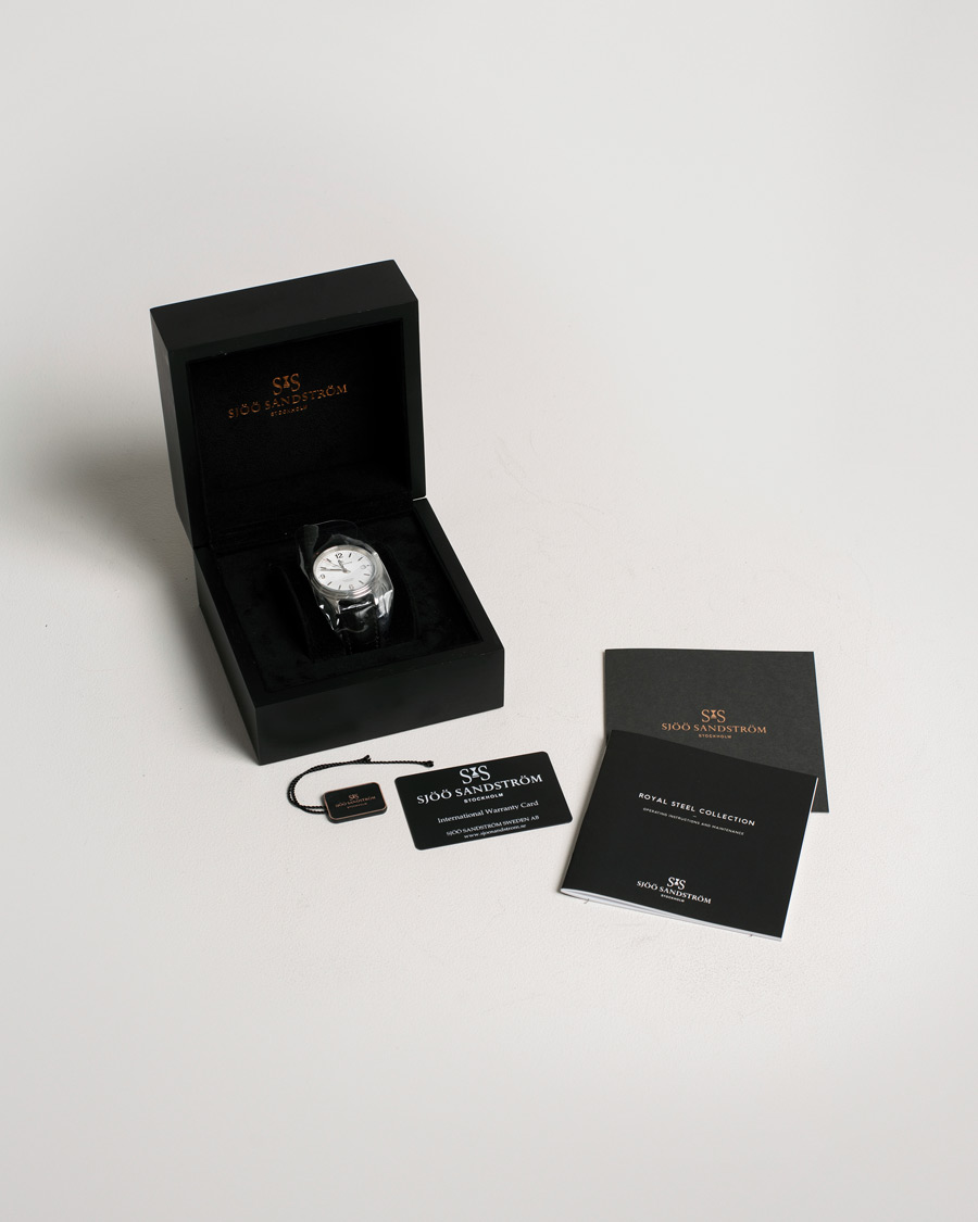 Herre | Sjöö Sandström Pre-Owned Royal Steel Classic 41mm SS-1841-1 Steel White | Sjöö Sandström Pre-Owned | Royal Steel Classic 41mm SS-1841-1 Steel White