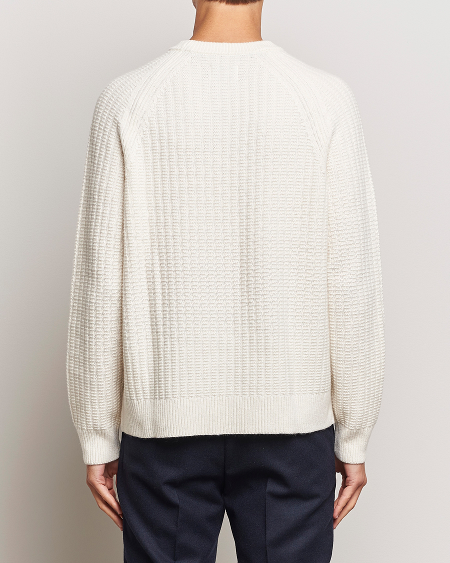 Herre | Gensere | GANT | Textured Raglan Knitted Crew Neck Cream