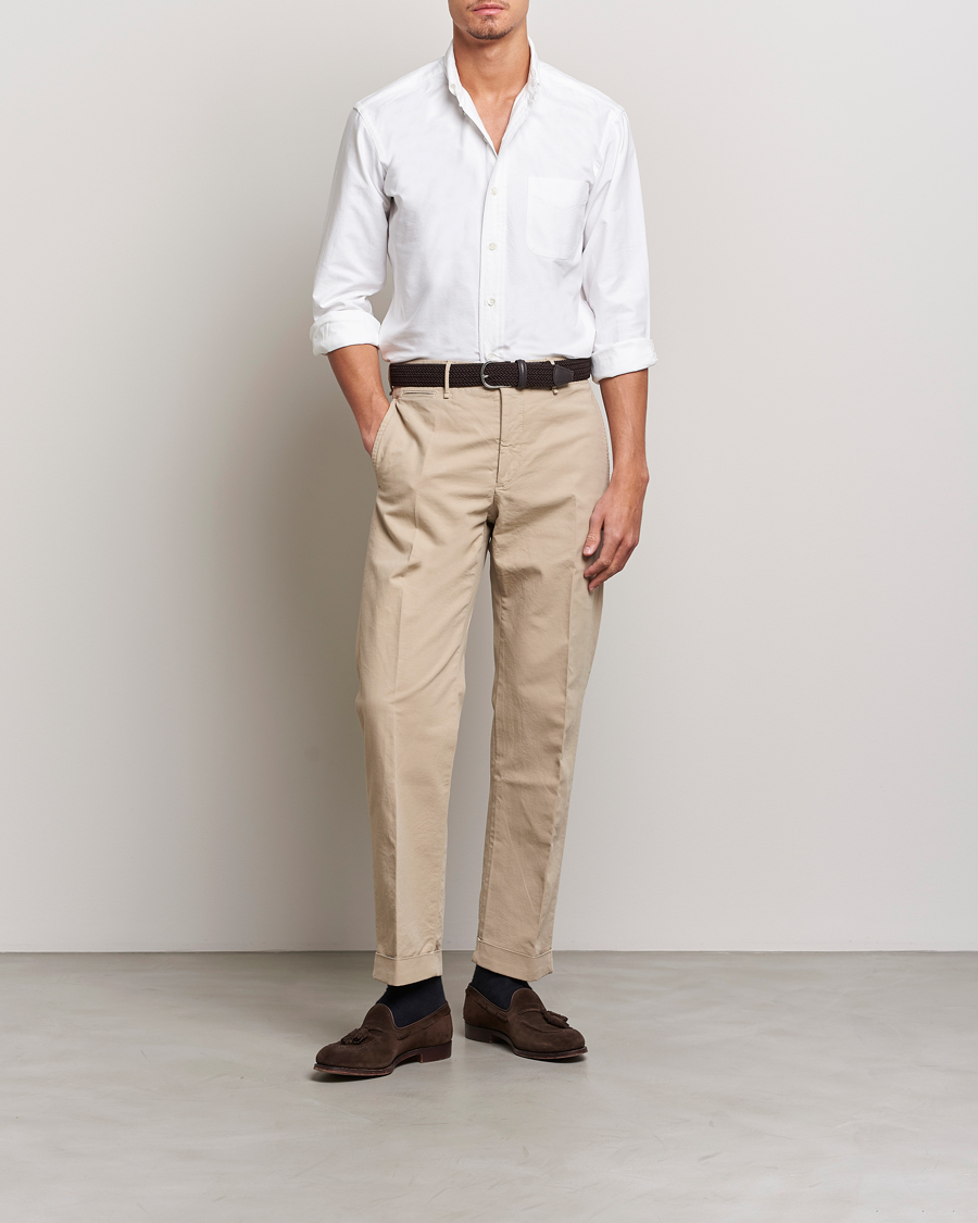 Herre | Skjorter | Kamakura Shirts | Vintage Ivy Oxford Button Down Shirt White