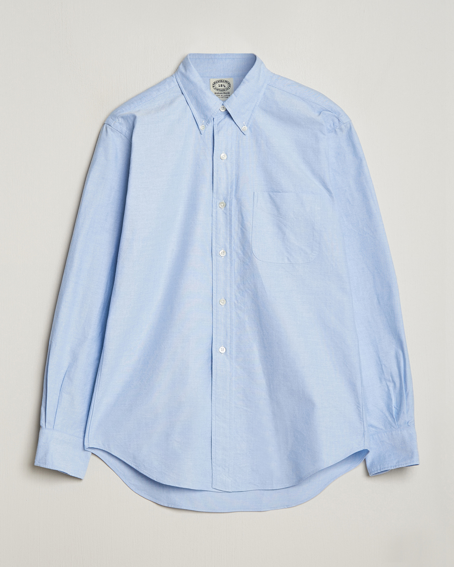 Herre | Skjorter | Kamakura Shirts | Vintage Ivy Oxford Button Down Shirt Light Blue