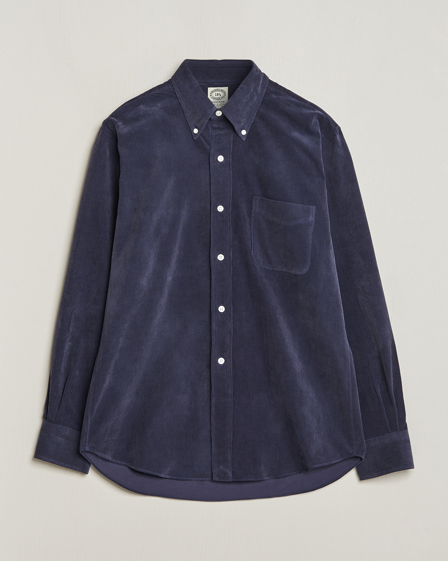 Herre | Skjorter | Kamakura Shirts | Vintage Ivy Japanese Corduroy Shirt Navy