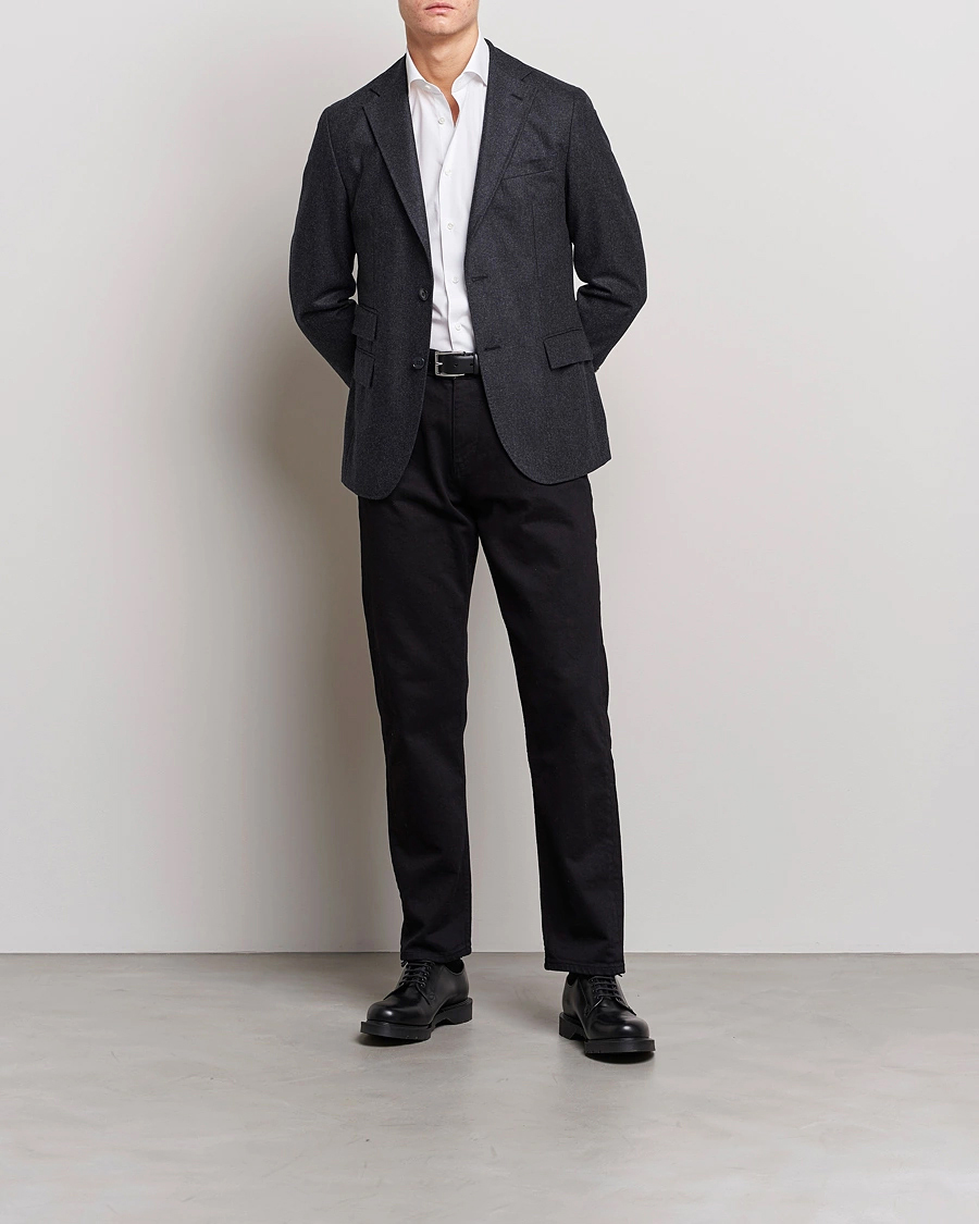 Herre | Skjorter | Kamakura Shirts | Slim Fit Broadcloth Shirt White
