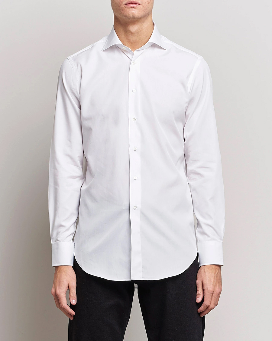Herre | Kamakura Shirts | Kamakura Shirts | Slim Fit Broadcloth Shirt White