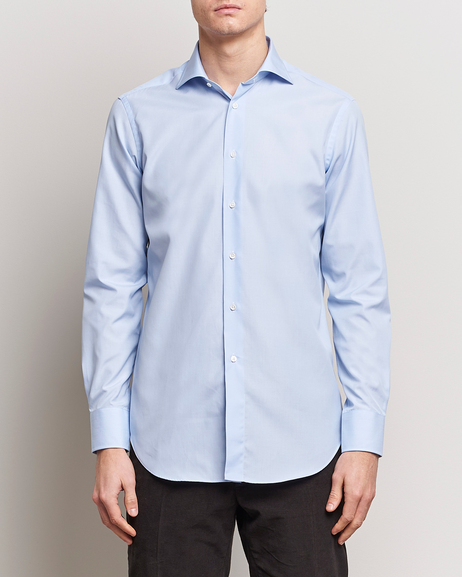 Herre |  | Kamakura Shirts | Slim Fit Broadcloth Shirt Light Blue