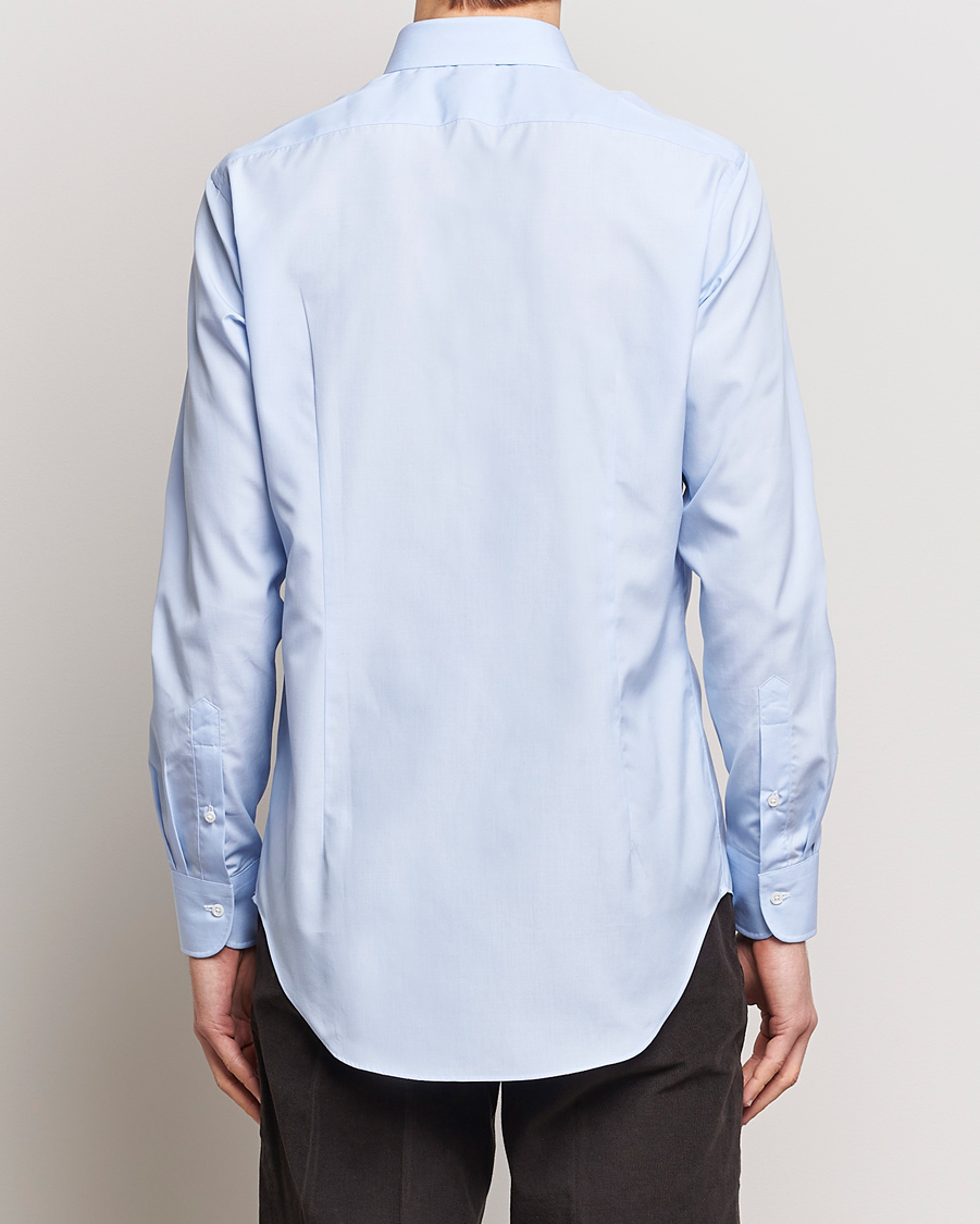 Herre | Skjorter | Kamakura Shirts | Slim Fit Broadcloth Shirt Light Blue