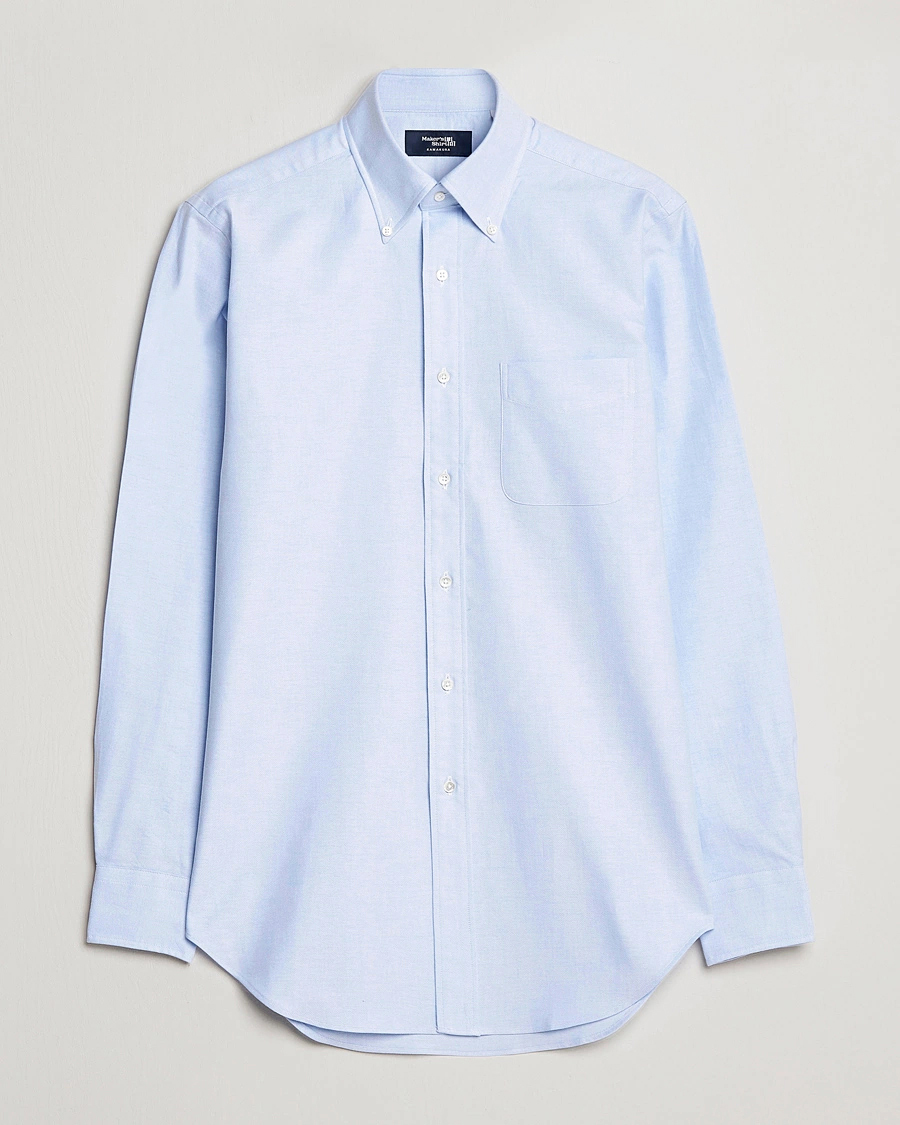 Herre | Skjorter | Kamakura Shirts | Slim Fit Oxford Button Down Shirt Light Blue