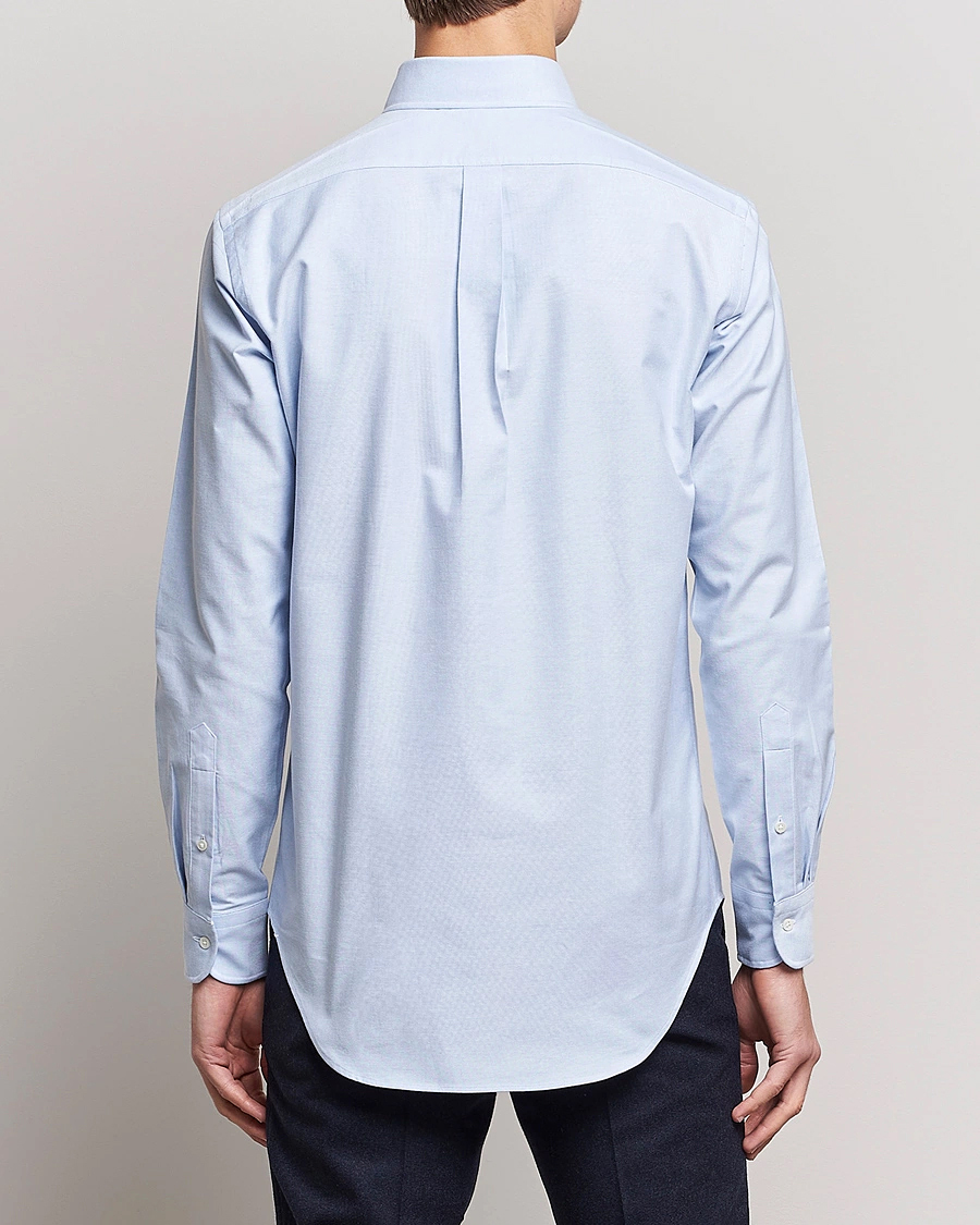 Herre | Skjorter | Kamakura Shirts | Slim Fit Oxford Button Down Shirt Light Blue