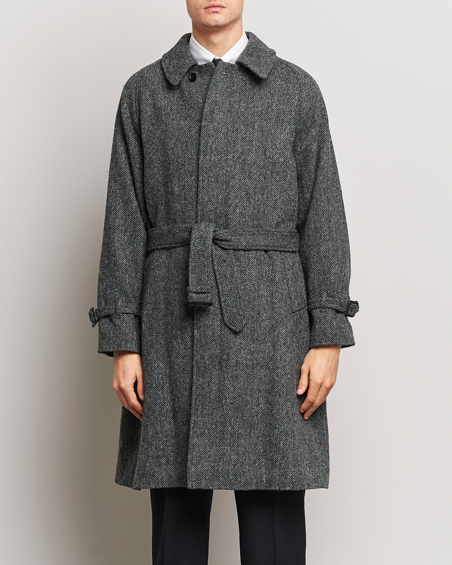 Herre | Jakker | Beams F | Harris Tweed Raglan Coat Dark Grey