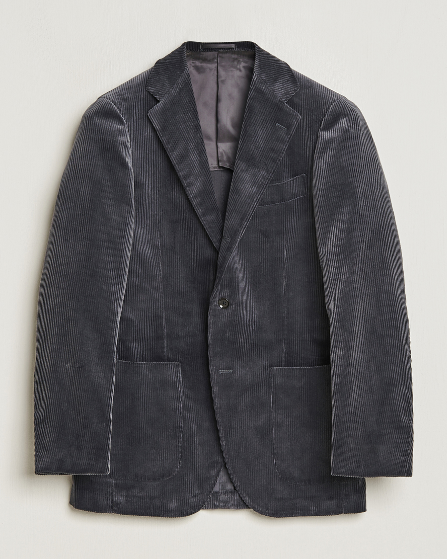 Herre | Dressjakker | Beams F | Corduroy Blazer Charcoal