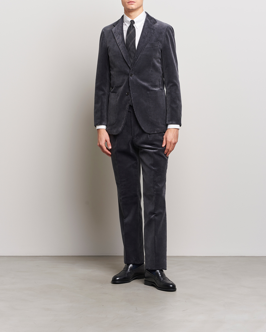 Herre | Dressjakker | Beams F | Corduroy Blazer Charcoal