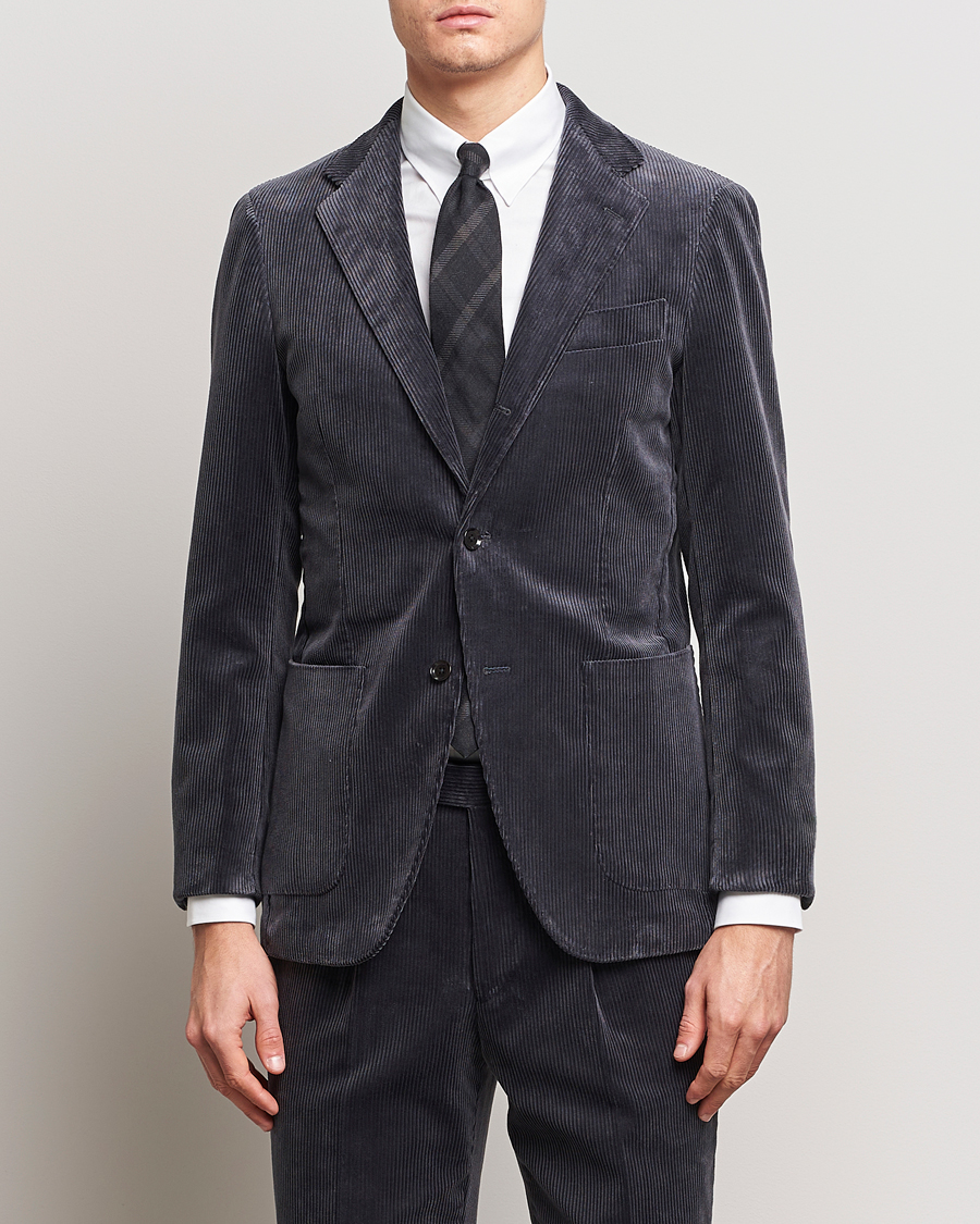 Herre |  | Beams F | Corduroy Blazer Charcoal