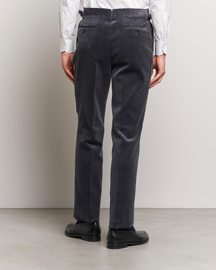 Herre | Bukser | Beams F | Corduroy Side Adjuster Trousers Charcoal