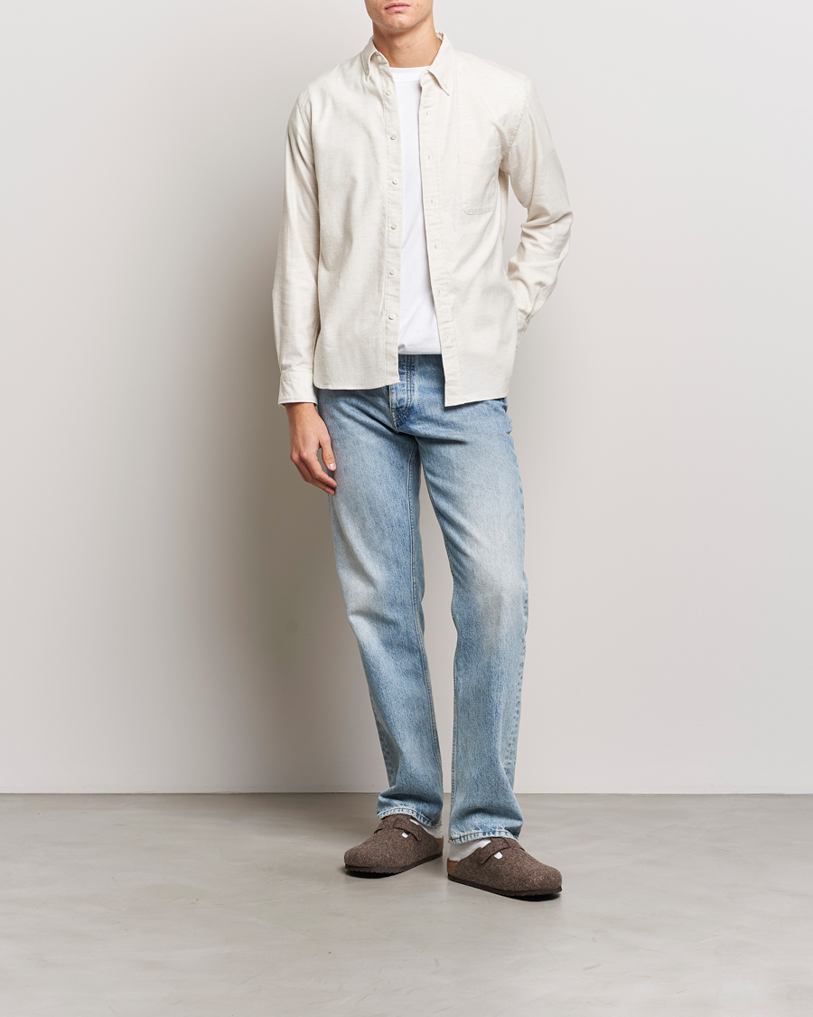 Herre | Skjorter | BEAMS PLUS | Flannel Button Down Shirt Off White