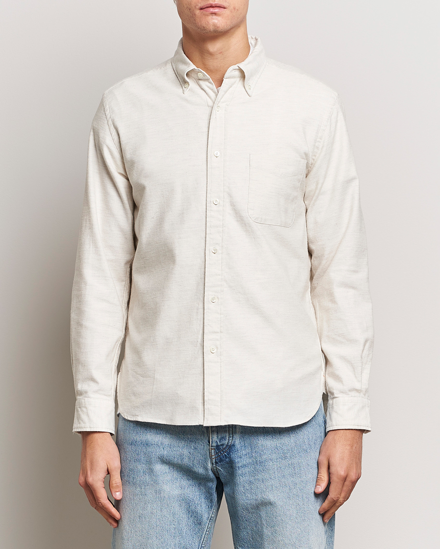 Herre |  | BEAMS PLUS | Flannel Button Down Shirt Off White