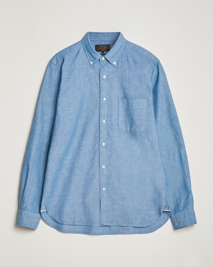 Herre | Skjorter | BEAMS PLUS | Chambray Button Down Shirt Blue