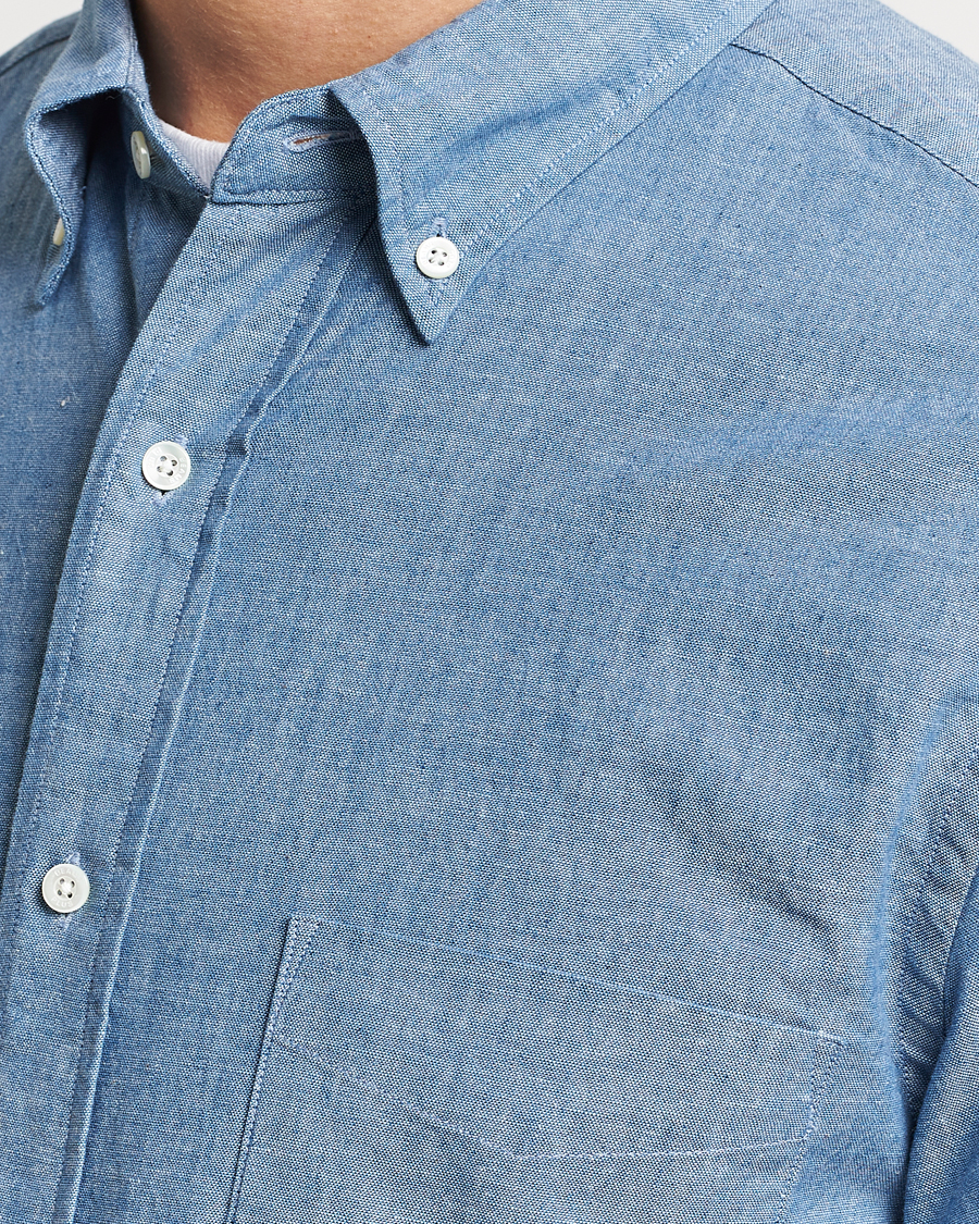 Herre | Skjorter | BEAMS PLUS | Chambray Button Down Shirt Blue