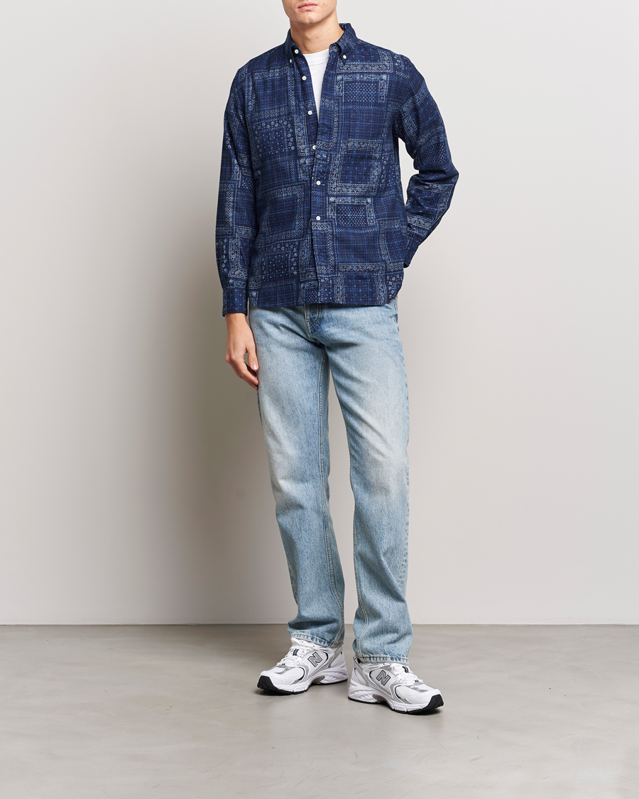 Herre | Skjorter | BEAMS PLUS | Patchwork Button Down Shirt Indigo