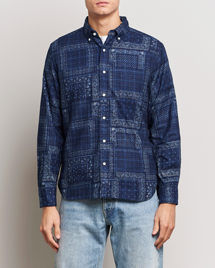 Herre | Skjorter | BEAMS PLUS | Patchwork Button Down Shirt Indigo