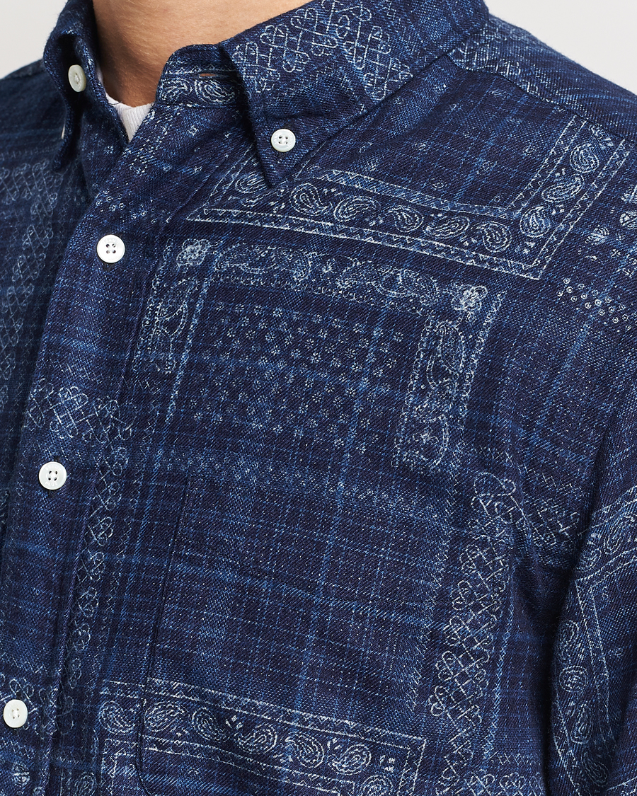 Herre | Skjorter | BEAMS PLUS | Patchwork Button Down Shirt Indigo