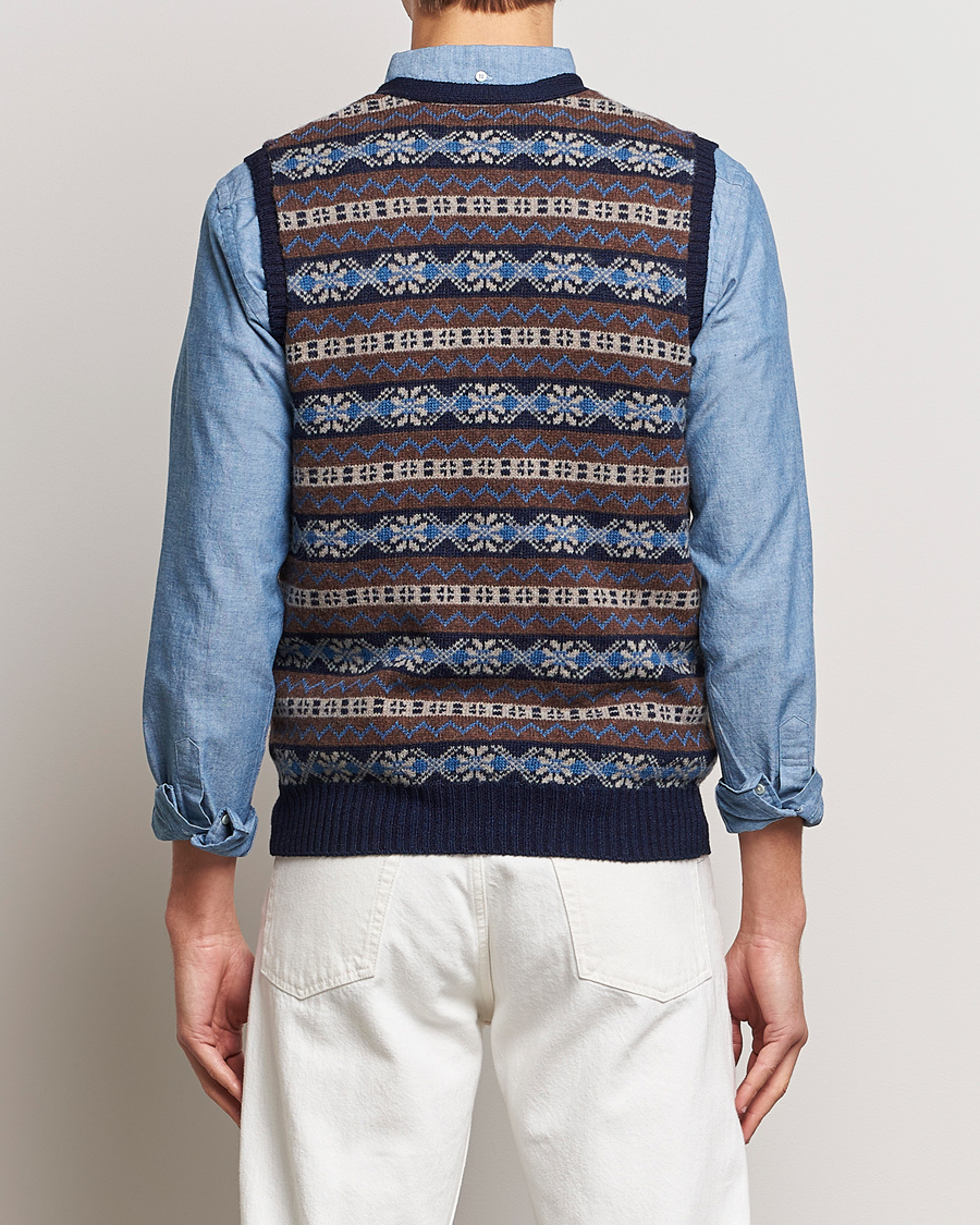 Herre | Gensere | BEAMS PLUS | Fairisle Knit Vest Brown