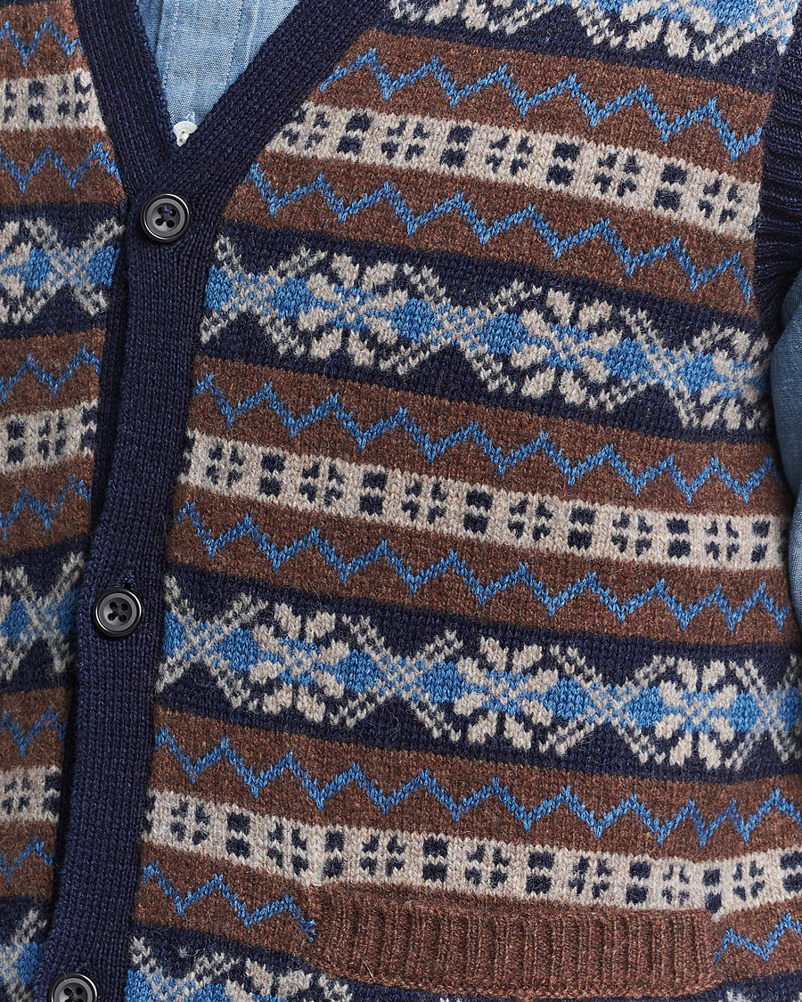 Herre | Gensere | BEAMS PLUS | Fairisle Knit Vest Brown