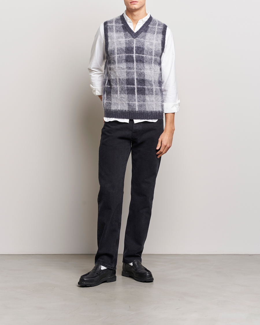 Herre | Gensere | BEAMS PLUS | Check Mohair Vest Grey