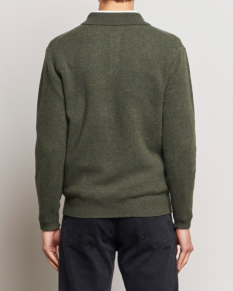 Herre | Gensere | BEAMS PLUS | Long Sleeve Knitted Polo Olive