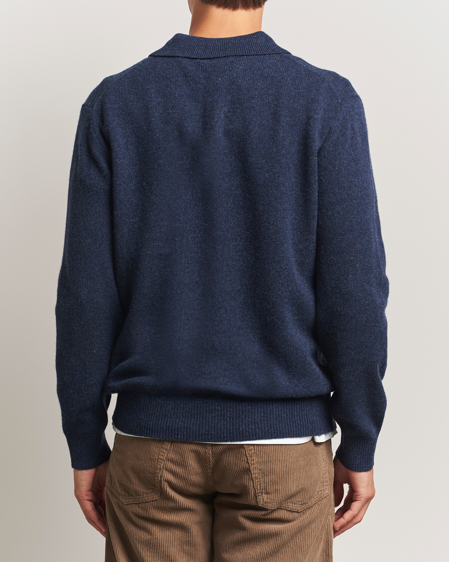 Herre | Gensere | BEAMS PLUS | Knitted Wool Polo Navy