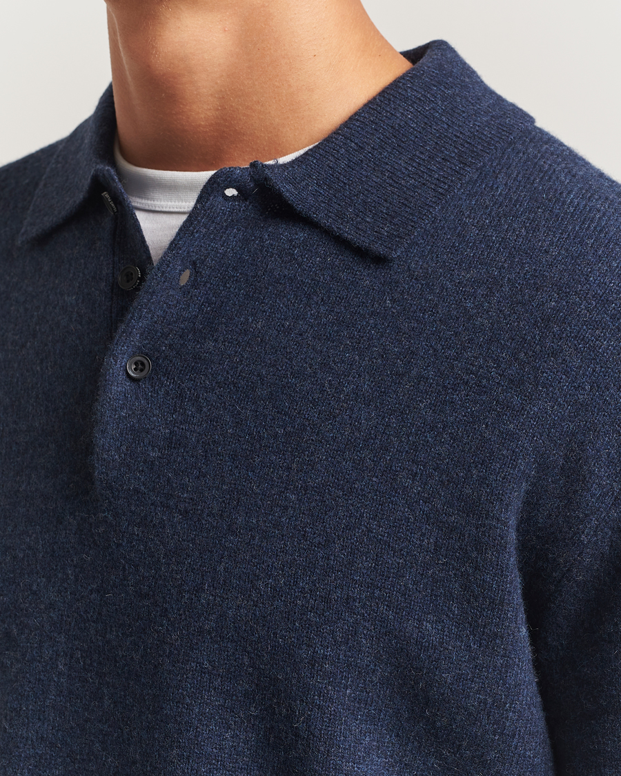 Herre | Gensere | BEAMS PLUS | Knitted Wool Polo Navy