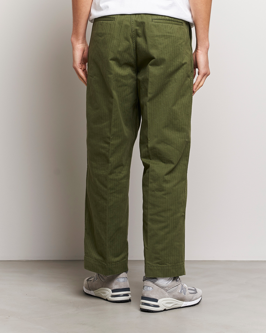 Herre | Bukser | BEAMS PLUS | MIL Herringbone Trousers Olive