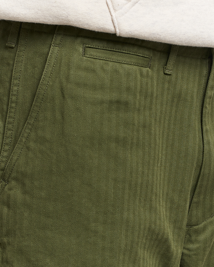 Herre | Bukser | BEAMS PLUS | MIL Herringbone Trousers Olive