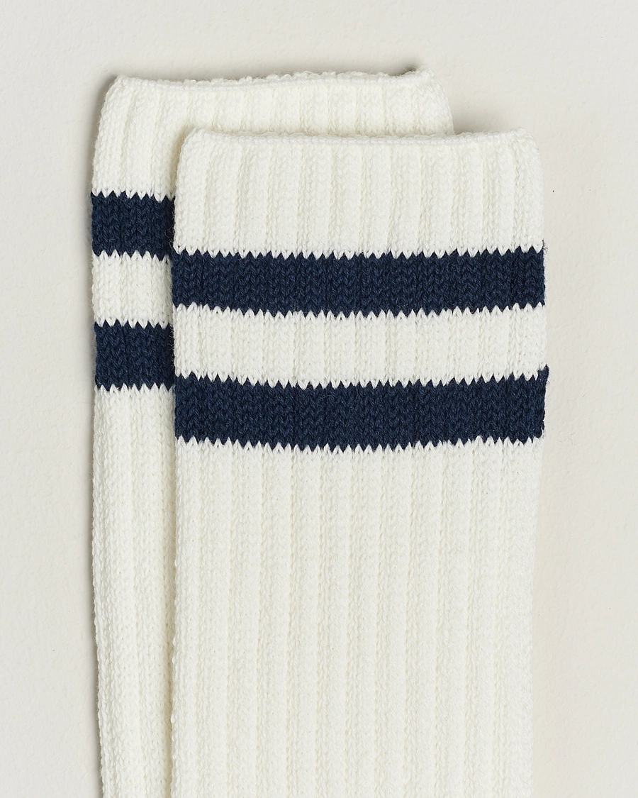 Herre | Undertøy | BEAMS PLUS | Schoolboy Socks White/Navy